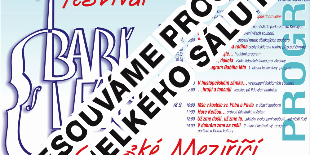 SOBOTNÍ PROGRAM BABÍHO LÉTA SE PŘESOUVÁ DO VELKÉHO SÁLU KZ